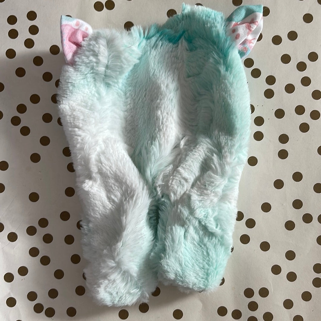 8 inch fur pj blue unicorn
