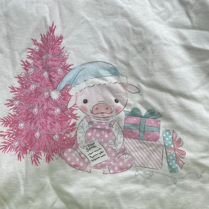 Adult small christmas pig long sleeve tshirt