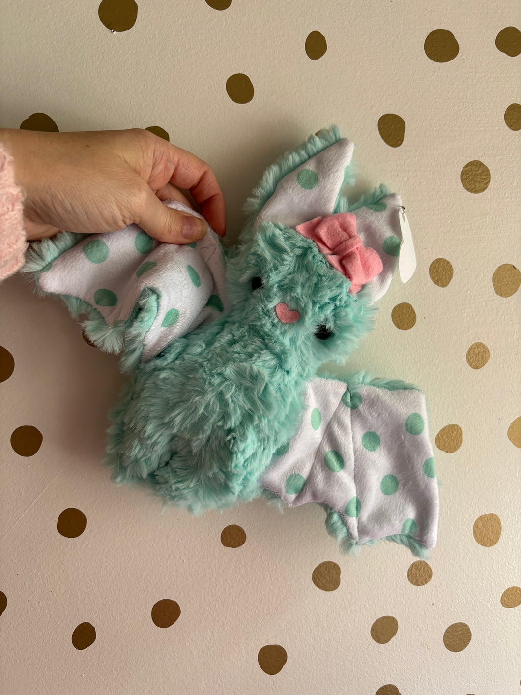 Small Mint Polka Dot Bat