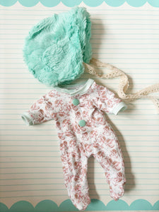 Mia/10” Mint Shaggy cow outfit