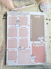 Load image into Gallery viewer, 8x10.5 Pink Cows Weekly Planner Notepad