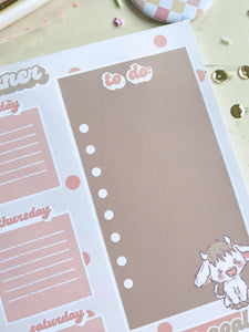 8x10.5 Pink Cows Weekly Planner Notepad