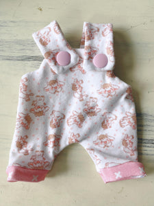 8" Pink Shaggy Cow Overalls