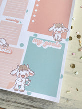 Load image into Gallery viewer, 8x10.5 Pink &amp; Blue Cows Weekly Planner Notepad