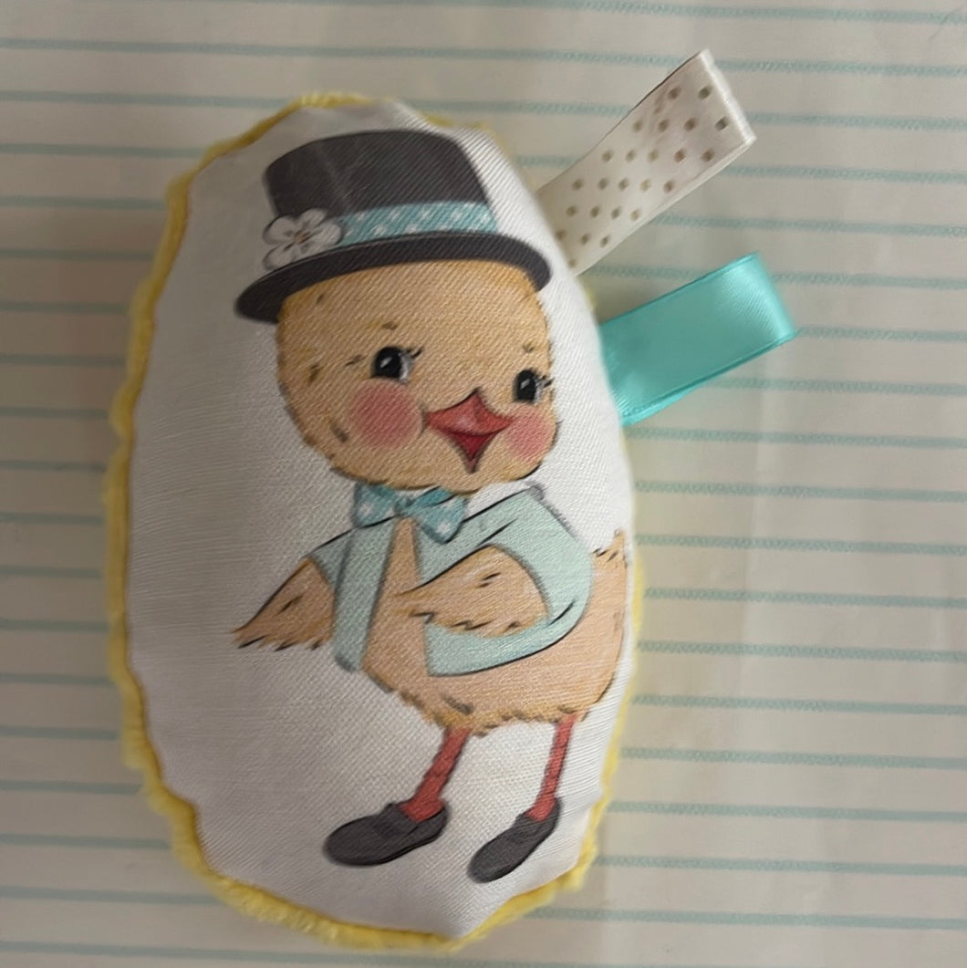 Vintage Easter chick baby rattle
