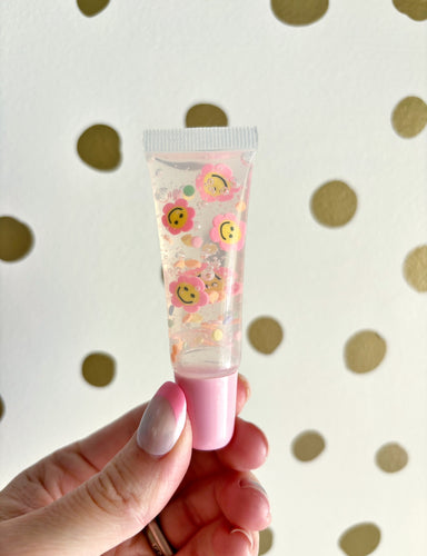 Smiley Flower Confetti Tube Lipgloss