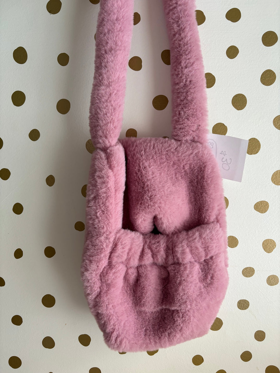 Dusty Rose Fur doll pouch carrier