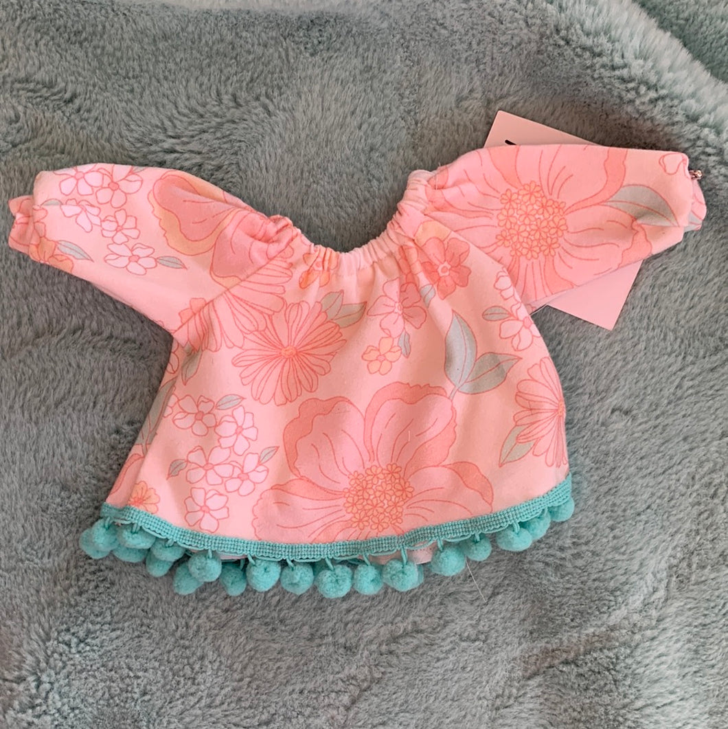 13/16 inch floral doll dress/top long sleeve