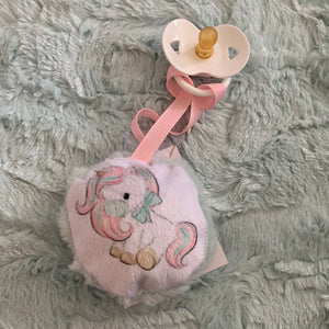 Christmas unicorn doll pacifier clip