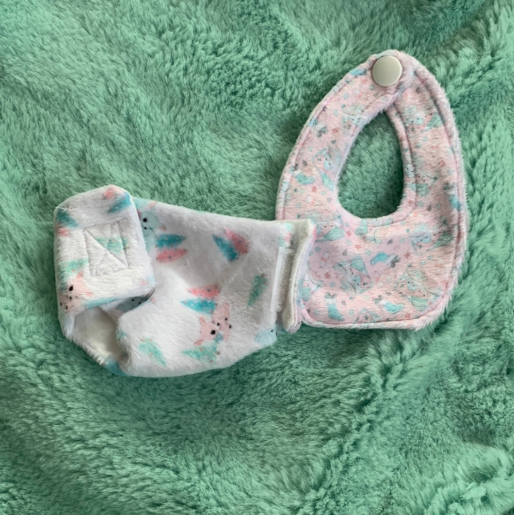 8 inch christmas diaper bib set