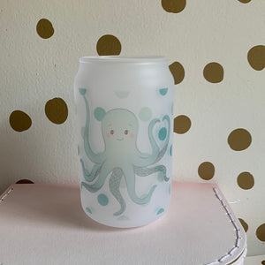 Blue octopus sample glass