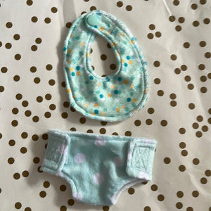 10 inch diaper bib mint dot