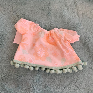 13/16 inch floral doll dress/top short sleeve