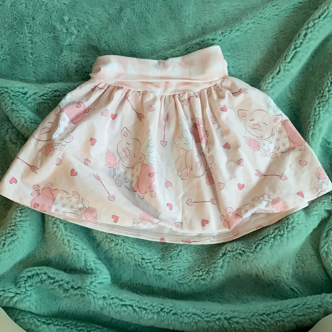 3-4T valentine pig skirt