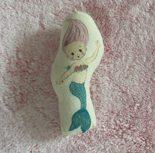 Blue mermaid tail pillow