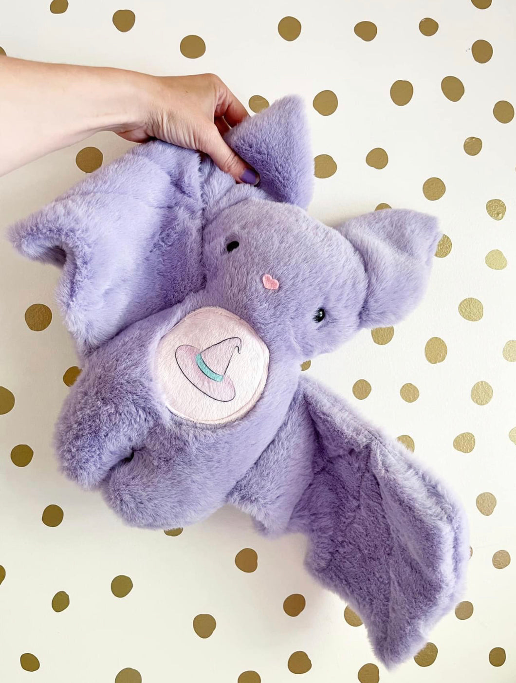 Large purple bat plushie