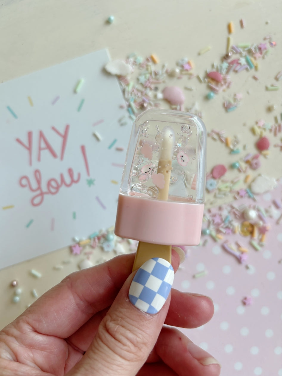 Baby Girl Shower Popsicle Lipgloss