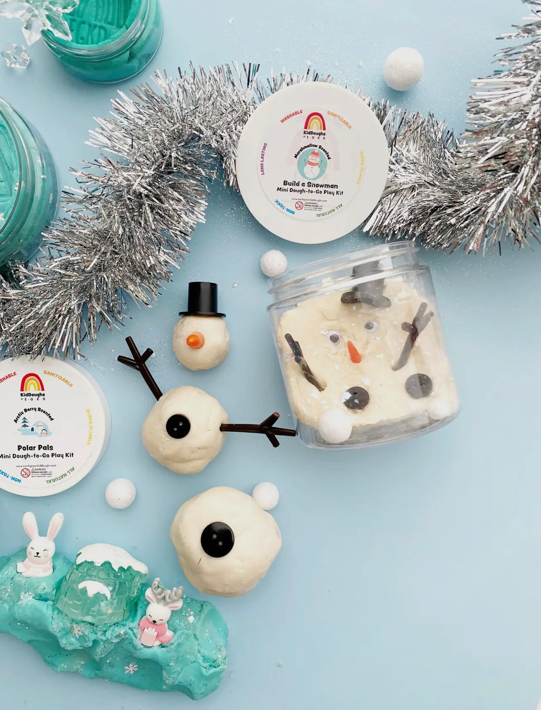 Snowman play dough set