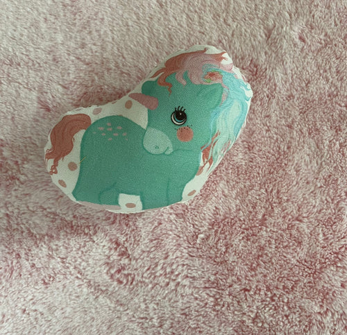 Aqua unicorn pillow