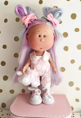 Exclusive Mia in overall outfit