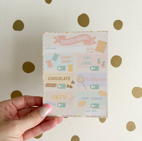 5.5x7 Candy Shop Imaginative Play Notepad