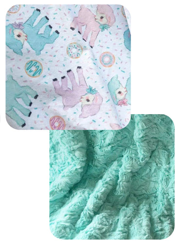Lamb with donuts adult snuggle blanket