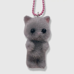 Flocked Kitten Necklace