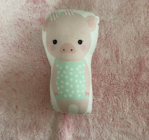 Pig with bow small pillow