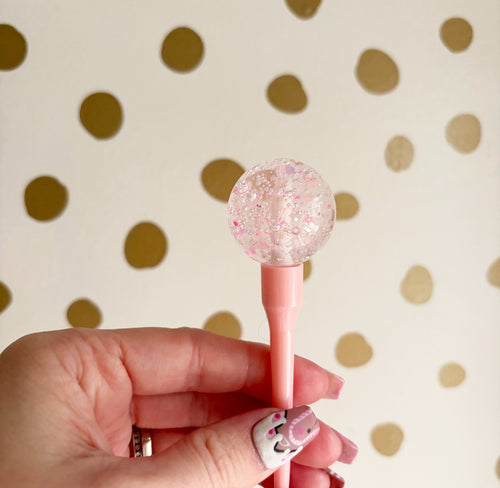 Neon Pink Sparkle Lollipop Lipgloss