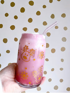 Gold Reindeer glass