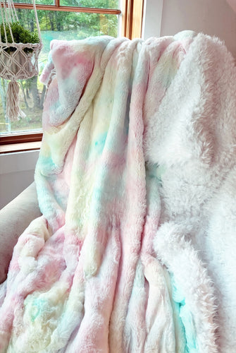 Adult pastel rainbow snuggle blanket