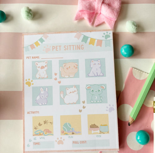5.5x7 Pet Sitting Imaginative Play Notepad