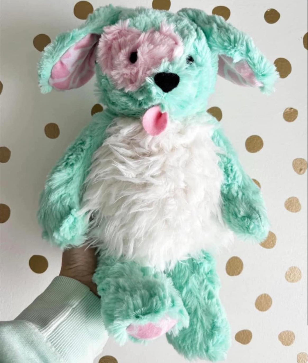 Mint heart patch plushie