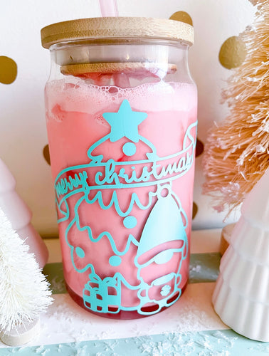 Christmas Gnome glass