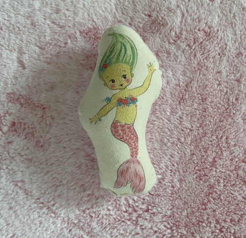 Pink mermaid tail pillow