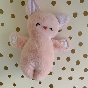Large cat plushie light pink polka dot