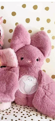 Dusty rose seal large plush bat