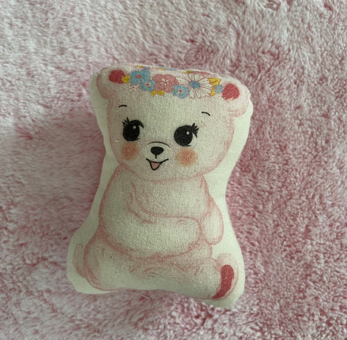 Pink bear pillow