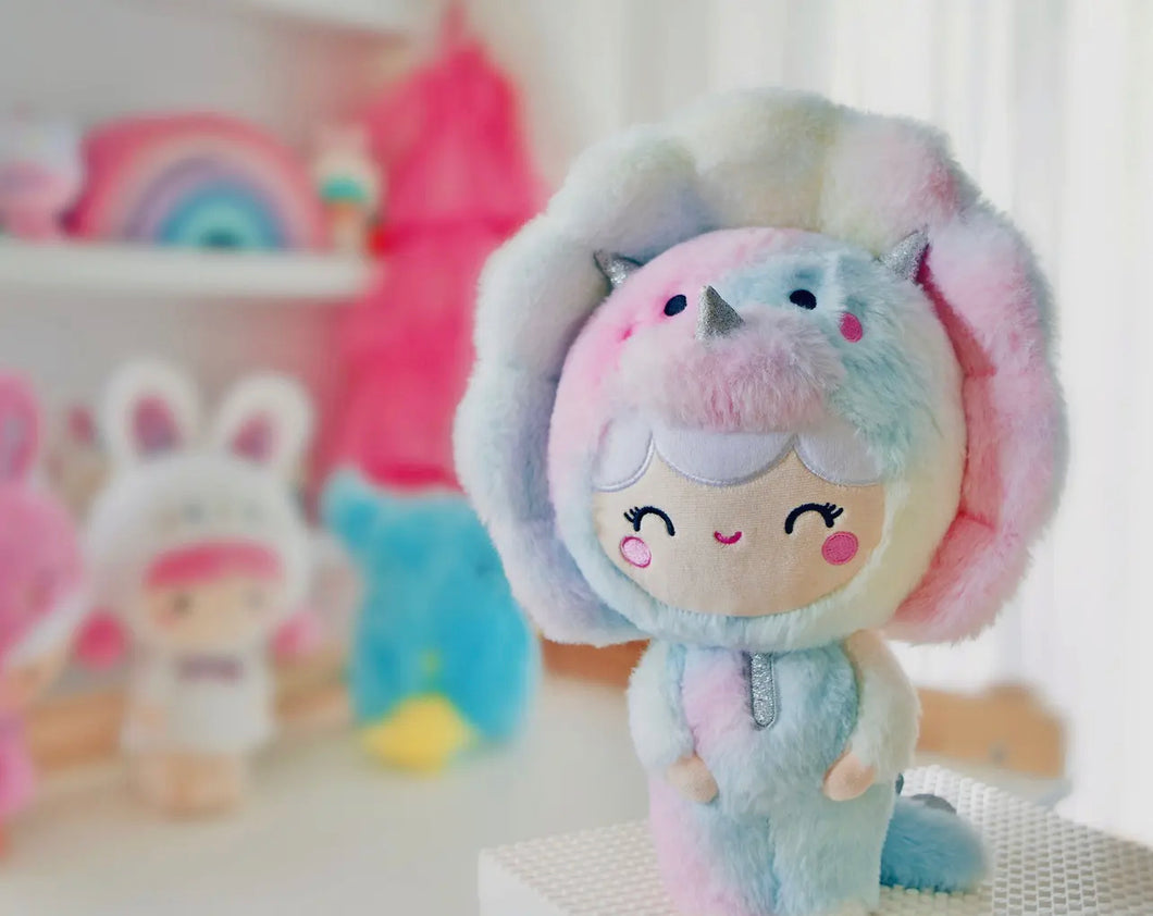 Rainbow Dino doll plushie