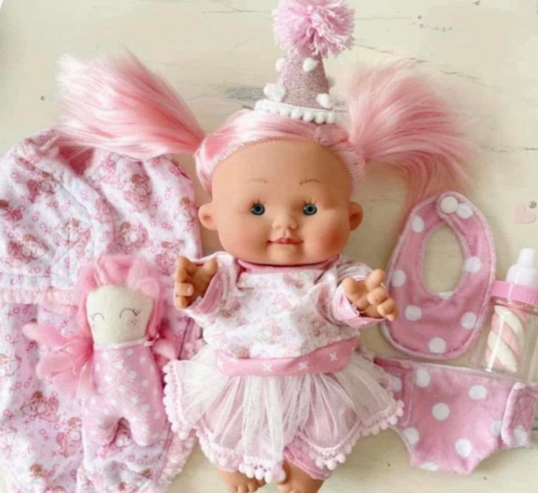 10” pink custom doll set