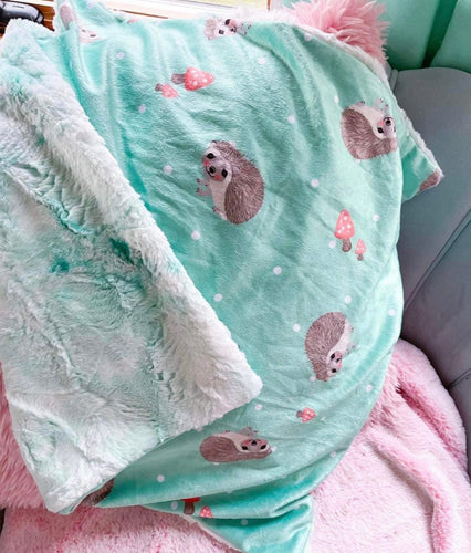Adult mint hedgehog snuggle blanket