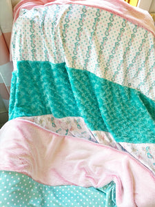 Mermaid adult stripey snuggle blanket