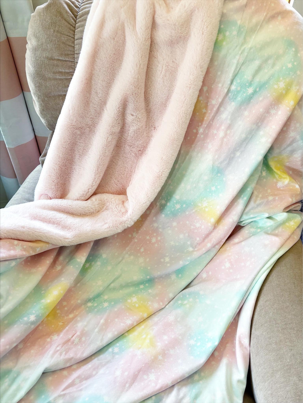Pastel galaxy adult snuggle blanket