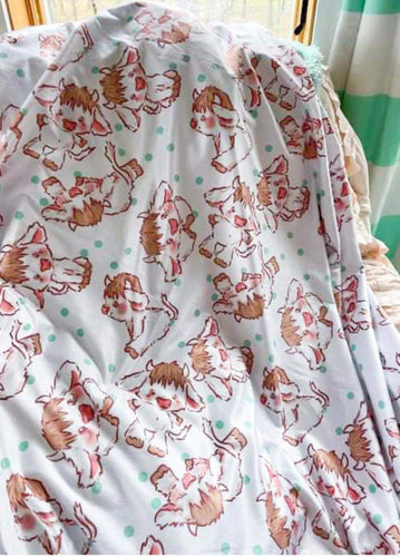 Adult mint shaggy cow adult snuggle blanket