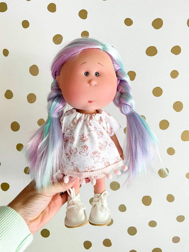 Exclusive pastel dream Mia in shaggy cow dress