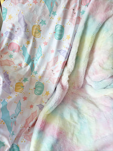Adult Pastel Rainbow Bat Snuggle Blanket