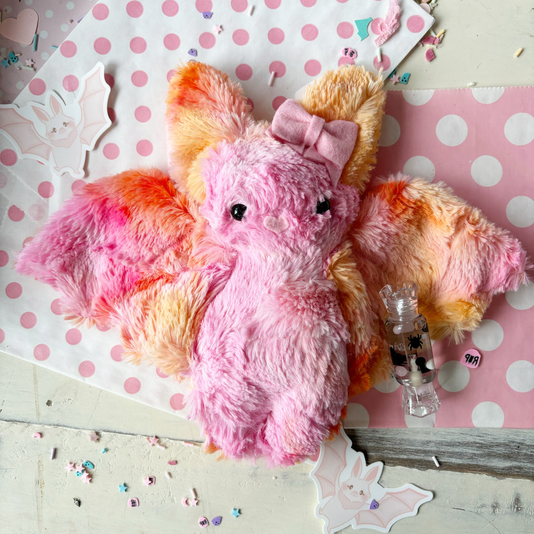 Pink baby plush bat
