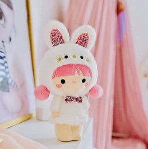 White plush bunny doll