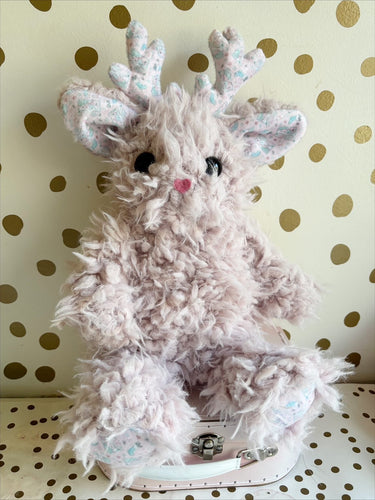 Dusty rose cuddle reindeer plushie