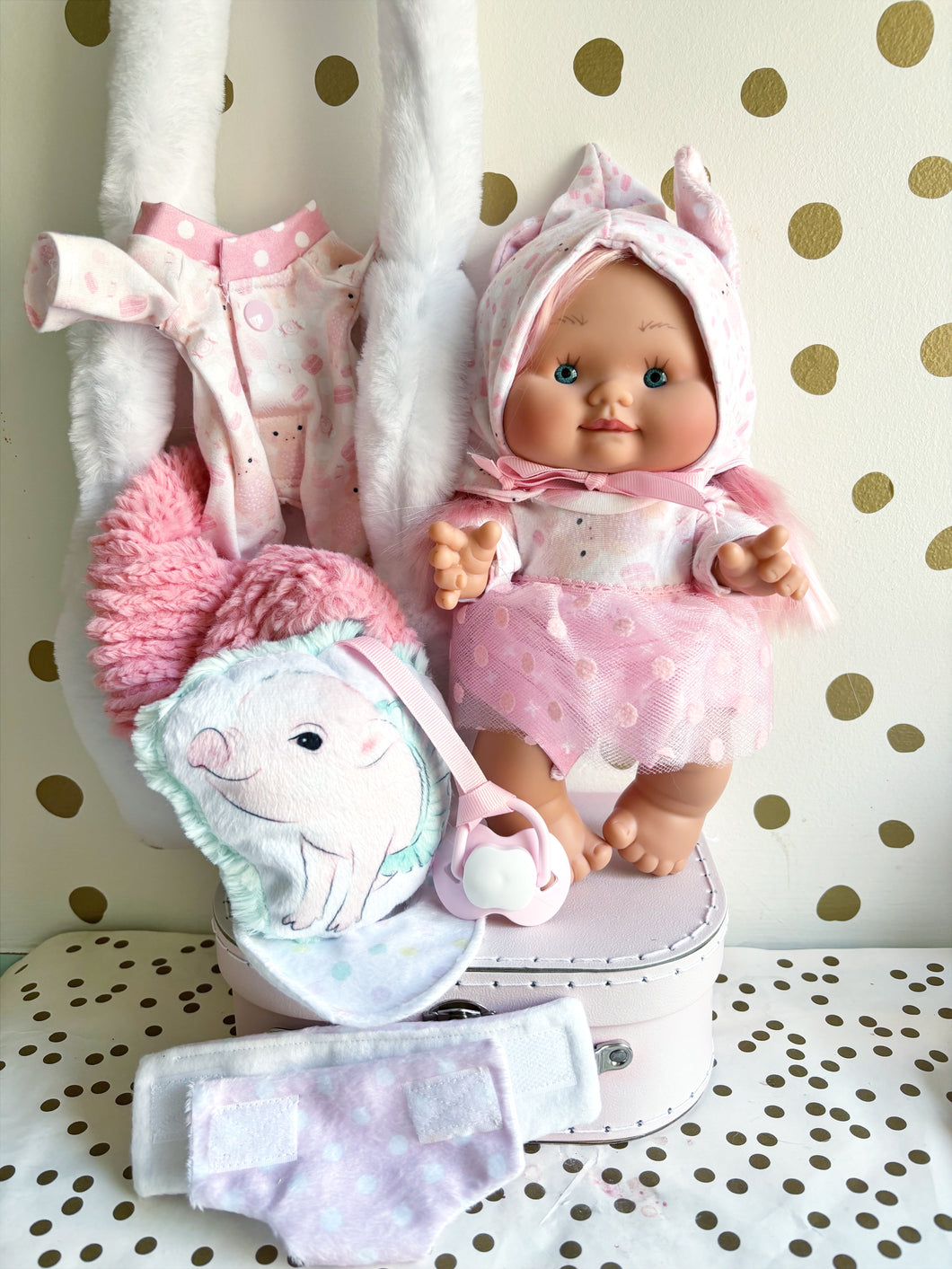 10 inch Pink deluxe doll set